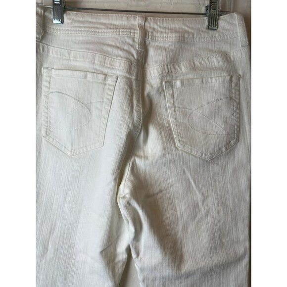 Chico's Platinum Sz 1 White Jean Crop Pant Stretch - Picture 5 of 7